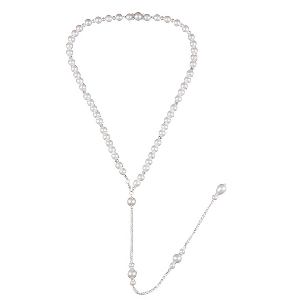 Pearl dropping back necklace - Picture 2 of 3